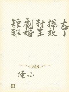 短剧封总太太的离婚生效了全集免费观看