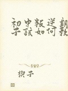 初中叛逆期的孩子该如何教育