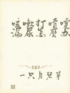 咳嗽打喷嚏就会漏尿怎么办