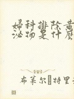 妇科排除黄色分泌物是什么