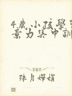 4岁小孩学习注意力集中训练