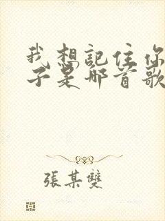 我想记住你的样子是哪首歌的歌词