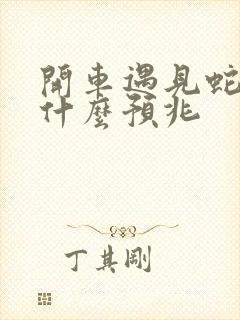 开车遇见蛇拦路什么预兆