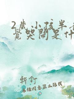 2岁小孩半夜睡觉哭闹是什么原因