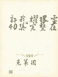 许我耀眼电视剧40集完整在线观看