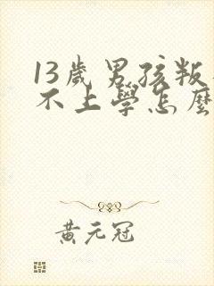 13岁男孩叛逆不上学怎么办