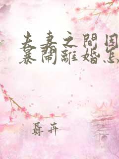 夫妻之间因为家暴闹离婚怎么处理