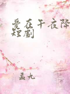 爱在午夜降临前短剧