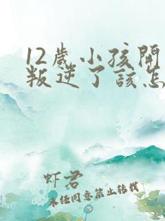 12岁小孩开始叛逆了该怎么教育?