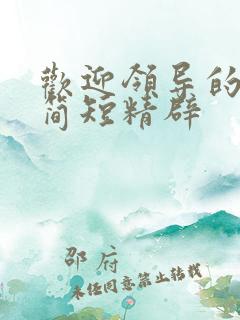 欢迎领导的话语简短精辟