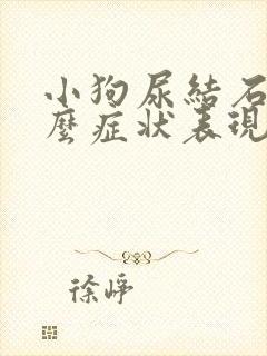 小狗尿结石是什么症状表现