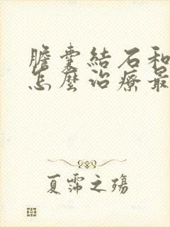 胆囊结石和息肉怎么治疗最好