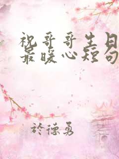 祝哥哥生日快乐最暖心短句