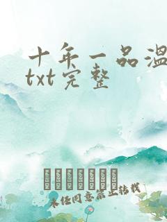 十年一品温如言txt完整