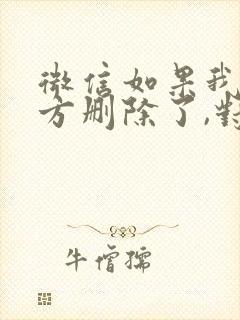 微信如果我把对方删除了,对方没删我,怎么看