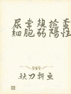 尿常规检查尿白细胞弱阳性