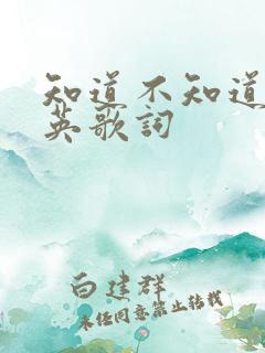 知道不知道刘若英歌词