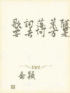 歌词落叶随风将要去何方是什么歌