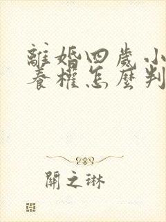 离婚四岁小孩抚养权怎么判定