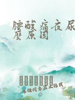 腰酸痛夜尿多什么原因