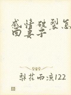 感情破裂怎么挽回妻子