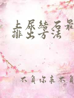 上尿结石最快的排出方法