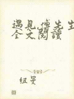 遇见,傅先生 全文阅读