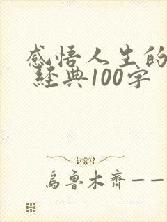 感悟人生的句子 经典100字