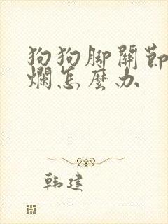 狗狗脚关节红肿烂怎么办