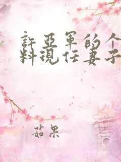 许亚军的个人资料现任妻子