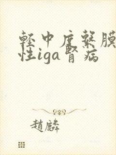 轻中度系膜增生性iga肾病