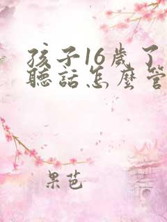 孩子16岁了不听话怎么管教