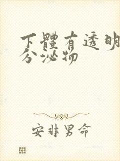 下体有透明胶状分泌物