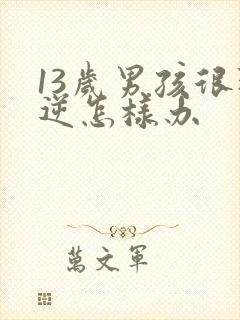 13岁男孩很叛逆怎样办