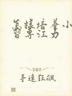 怎样培养小孩学习专注力