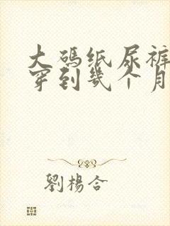 大码纸尿裤可以穿到几个月