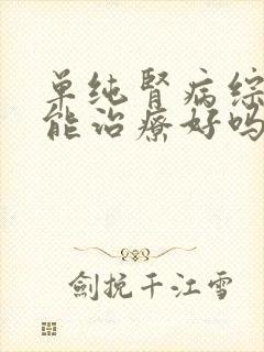 单纯肾病综合症能治疗好吗