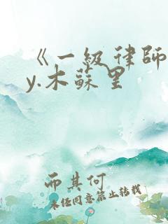 《一级律师》by.木苏里