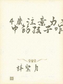 4岁注意力不集中的孩子咋办