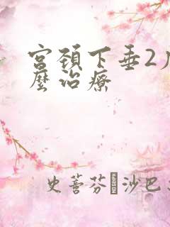 宫颈下垂2度怎么治疗