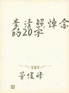 李清照悼念亡夫的20字