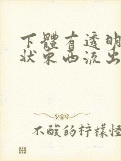 下体有透明果冻状东西流出