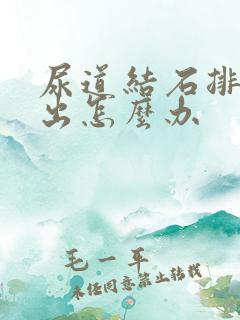 尿道结石排尿不出怎么办