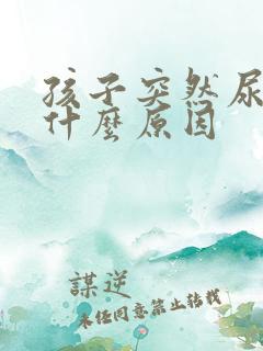 孩子突然尿裤子什么原因