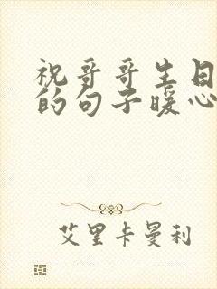 祝哥哥生日快乐的句子暖心