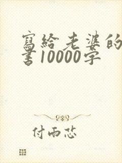 写给老婆的保证书10000字