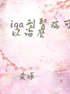 iga型肾病可以治么