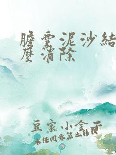 胆囊泥沙结石怎么消除