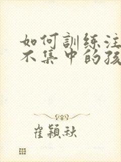 如何训练注意力不集中的孩子