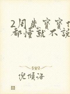 2周岁宝宝什么都懂就不说话